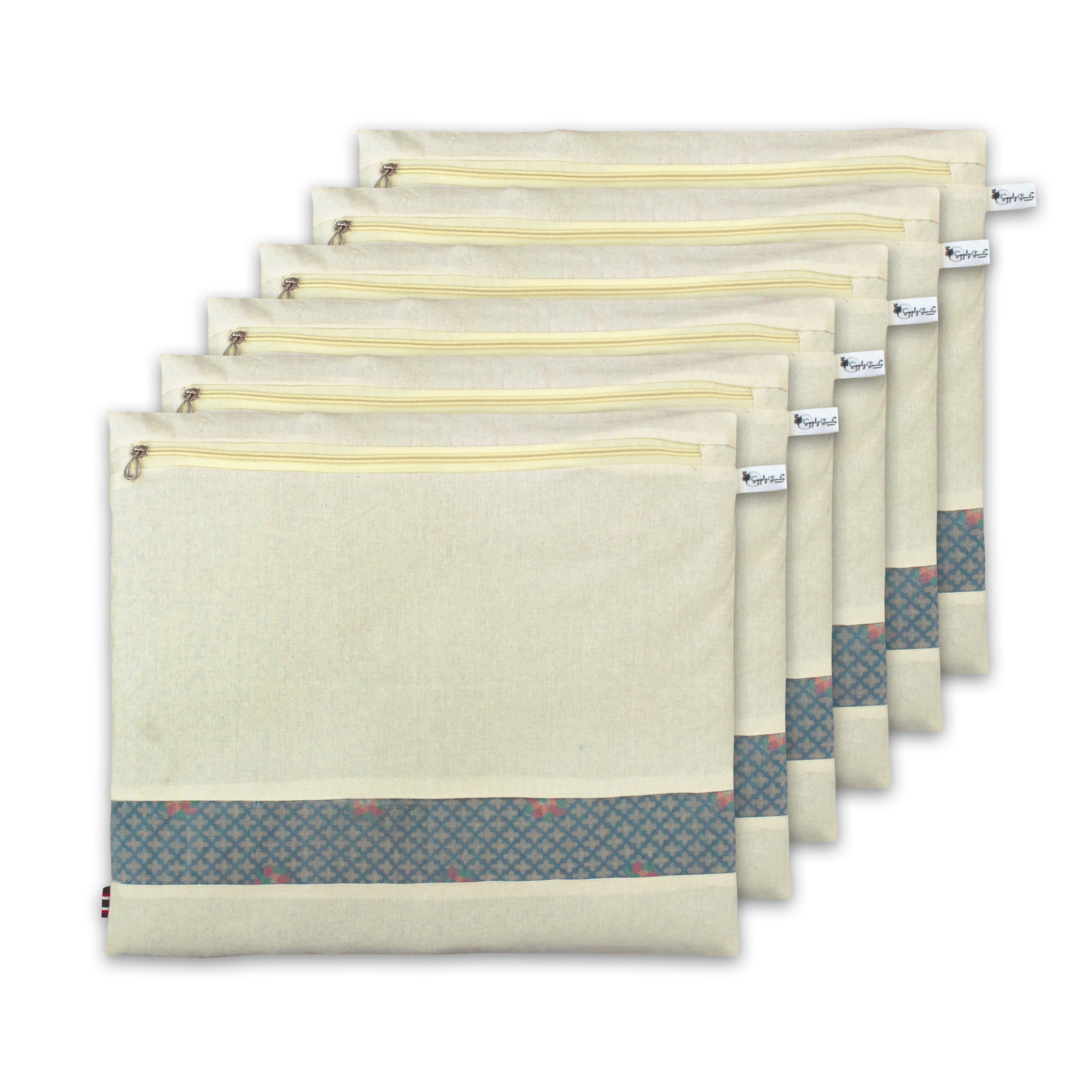 Supply Street Cotton Saree Cover with ZIP - 16.5×14.5 Inches