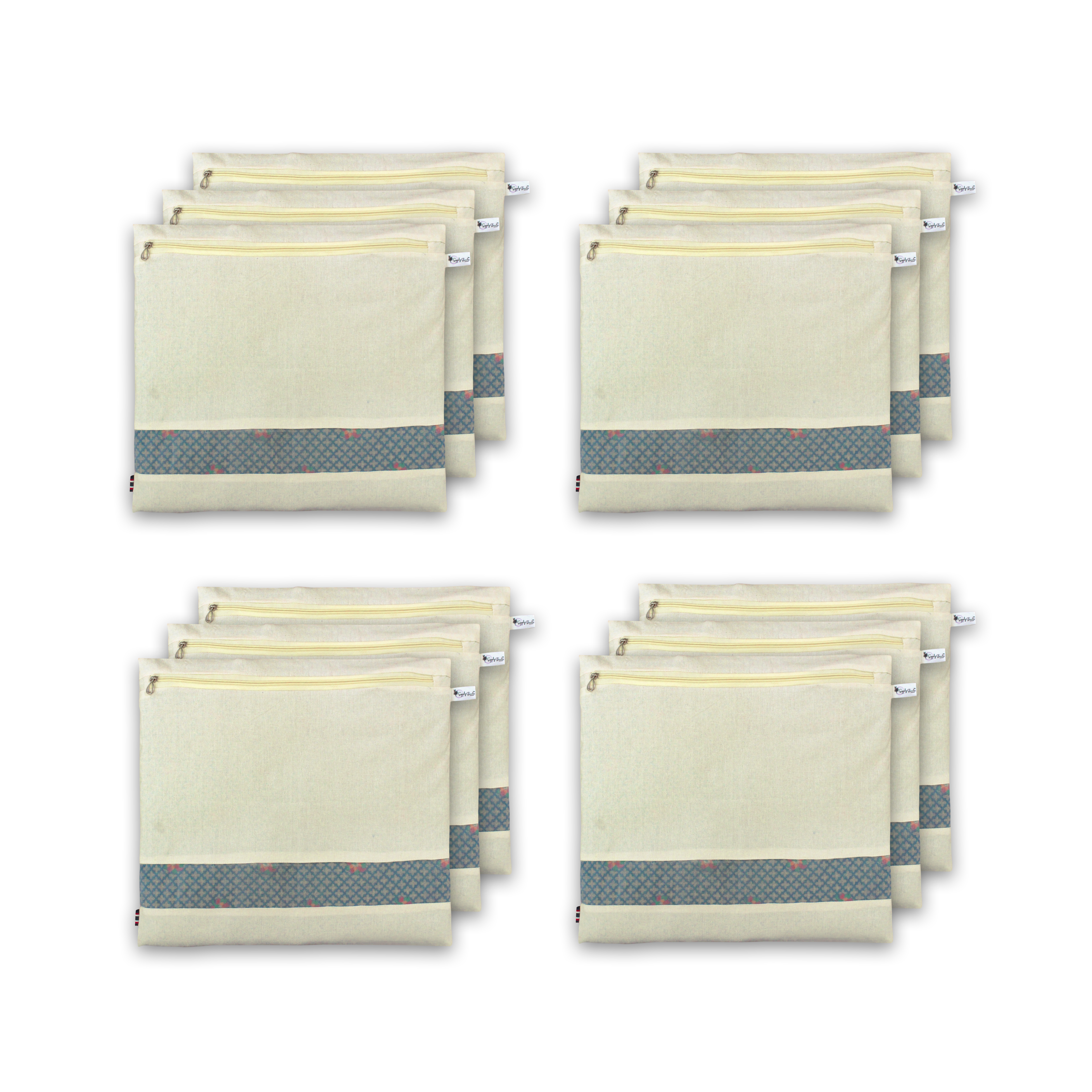 Supply Street Cotton Saree Cover with ZIP - 16.5×14.5 Inches